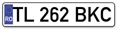 Placuta inmatriculare numar auto  TL-262-BKC, TL 262 BKC, TL262BKC