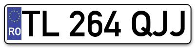 Placuta inmatriculare numar auto  TL-264-QJJ, TL 264 QJJ, TL264QJJ