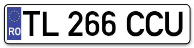 Placuta inmatriculare numar auto  TL-266-CCU, TL 266 CCU, TL266CCU