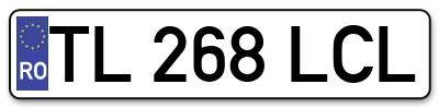 Placuta inmatriculare numar auto  TL-268-LCL, TL 268 LCL, TL268LCL