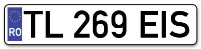 Placuta inmatriculare numar auto  TL-269-EIS, TL 269 EIS, TL269EIS