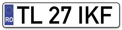 Placuta inmatriculare numar auto  TL-27-IKF, TL 27 IKF, TL27IKF