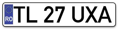 Placuta inmatriculare numar auto  TL-27-UXA, TL 27 UXA, TL27UXA