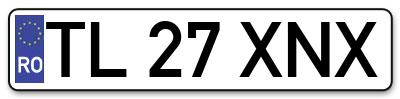 Placuta inmatriculare numar auto  TL-27-XNX, TL 27 XNX, TL27XNX