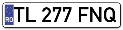 Placuta inmatriculare numar auto  TL-277-FNQ, TL 277 FNQ, TL277FNQ