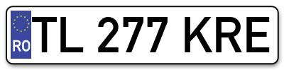 Placuta inmatriculare numar auto  TL-277-KRE, TL 277 KRE, TL277KRE