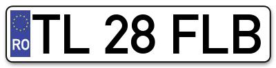 Placuta inmatriculare numar auto  TL-28-FLB, TL 28 FLB, TL28FLB