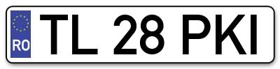 Placuta inmatriculare numar auto  TL-28-PKI, TL 28 PKI, TL28PKI