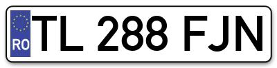 Placuta inmatriculare numar auto  TL-288-FJN, TL 288 FJN, TL288FJN