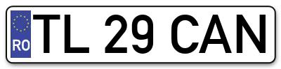 Placuta inmatriculare numar auto  TL-29-CAN, TL 29 CAN, TL29CAN