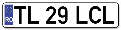 Placuta inmatriculare numar auto  TL-29-LCL, TL 29 LCL, TL29LCL