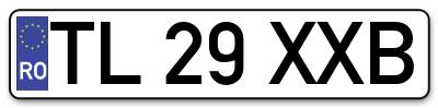 Placuta inmatriculare numar auto  TL-29-XXB, TL 29 XXB, TL29XXB