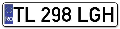 Placuta inmatriculare numar auto  TL-298-LGH, TL 298 LGH, TL298LGH