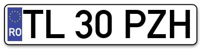 Placuta inmatriculare numar auto  TL-30-PZH, TL 30 PZH, TL30PZH