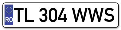 Placuta inmatriculare numar auto  TL-304-WWS, TL 304 WWS, TL304WWS