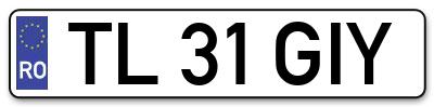 Placuta inmatriculare numar auto  TL-31-GIY, TL 31 GIY, TL31GIY