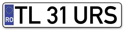 Placuta inmatriculare numar auto  TL-31-URS, TL 31 URS, TL31URS