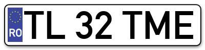 Placuta inmatriculare numar auto  TL-32-TME, TL 32 TME, TL32TME