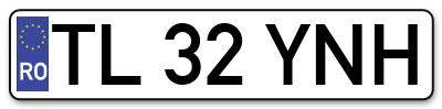 Placuta inmatriculare numar auto  TL-32-YNH, TL 32 YNH, TL32YNH