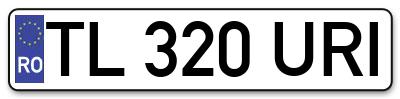 Placuta inmatriculare numar auto  TL-320-URI, TL 320 URI, TL320URI