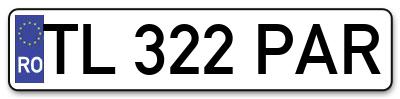 Placuta inmatriculare numar auto  TL-322-PAR, TL 322 PAR, TL322PAR