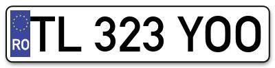 Placuta inmatriculare numar auto  TL-323-YOO, TL 323 YOO, TL323YOO