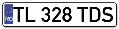 Placuta inmatriculare numar auto  TL-328-TDS, TL 328 TDS, TL328TDS