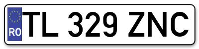 Placuta inmatriculare numar auto  TL-329-ZNC, TL 329 ZNC, TL329ZNC