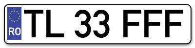 Placuta inmatriculare numar auto  TL-33-FFF, TL 33 FFF, TL33FFF