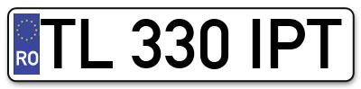 Placuta inmatriculare numar auto  TL-330-IPT, TL 330 IPT, TL330IPT