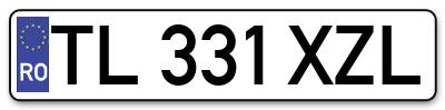 Placuta inmatriculare numar auto  TL-331-XZL, TL 331 XZL, TL331XZL