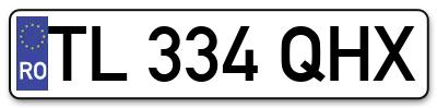 Placuta inmatriculare numar auto  TL-334-QHX, TL 334 QHX, TL334QHX