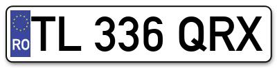 Placuta inmatriculare numar auto  TL-336-QRX, TL 336 QRX, TL336QRX
