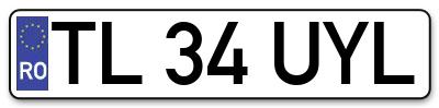Placuta inmatriculare numar auto  TL-34-UYL, TL 34 UYL, TL34UYL