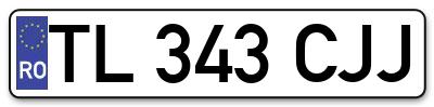 Placuta inmatriculare numar auto  TL-343-CJJ, TL 343 CJJ, TL343CJJ