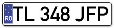 Placuta inmatriculare numar auto  TL-348-JFP, TL 348 JFP, TL348JFP