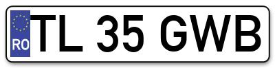 Placuta inmatriculare numar auto  TL-35-GWB, TL 35 GWB, TL35GWB