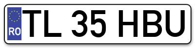 Placuta inmatriculare numar auto  TL-35-HBU, TL 35 HBU, TL35HBU