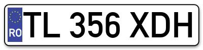 Placuta inmatriculare numar auto  TL-356-XDH, TL 356 XDH, TL356XDH