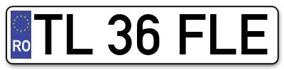 Placuta inmatriculare numar auto  TL-36-FLE, TL 36 FLE, TL36FLE