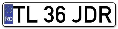 Placuta inmatriculare numar auto  TL-36-JDR, TL 36 JDR, TL36JDR