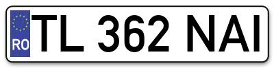 Placuta inmatriculare numar auto  TL-362-NAI, TL 362 NAI, TL362NAI