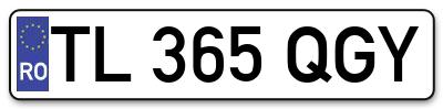 Placuta inmatriculare numar auto  TL-365-QGY, TL 365 QGY, TL365QGY