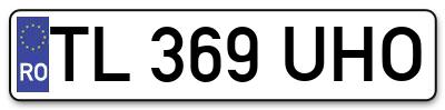 Placuta inmatriculare numar auto  TL-369-UHO, TL 369 UHO, TL369UHO