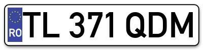 Placuta inmatriculare numar auto  TL-371-QDM, TL 371 QDM, TL371QDM