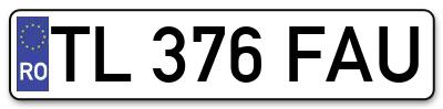 Placuta inmatriculare numar auto  TL-376-FAU, TL 376 FAU, TL376FAU
