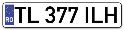 Placuta inmatriculare numar auto  TL-377-ILH, TL 377 ILH, TL377ILH