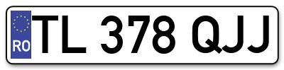 Placuta inmatriculare numar auto  TL-378-QJJ, TL 378 QJJ, TL378QJJ