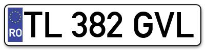 Placuta inmatriculare numar auto  TL-382-GVL, TL 382 GVL, TL382GVL