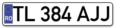 Placuta inmatriculare numar auto  TL-384-AJJ, TL 384 AJJ, TL384AJJ